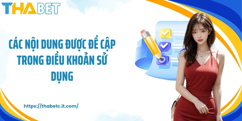Các nội dung được đề cập trong điều khoản sử dụng